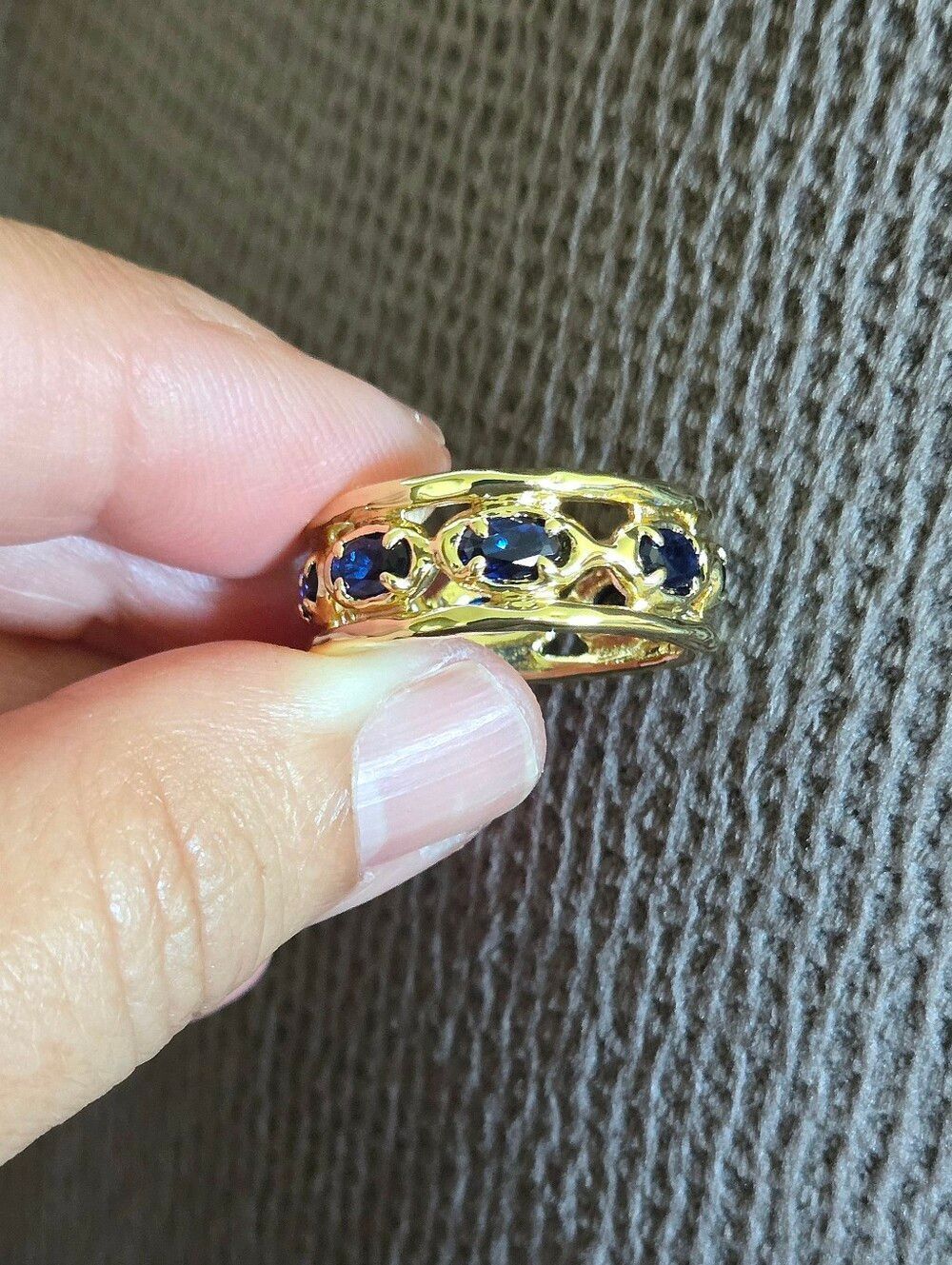 Zeyzey Gold💛 Double✌️ Band with Blue💙 Crystals💎 Ring💍 - NWT - Picture 16 of 16